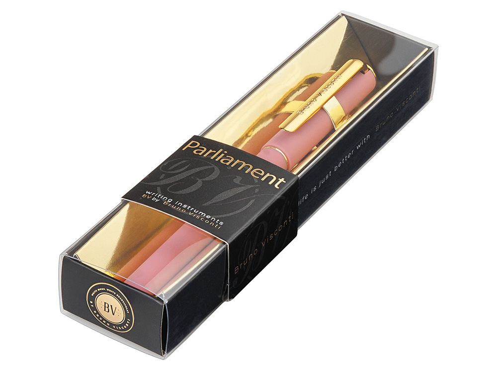 Ручка пластиковая шариковая Parliament, 0,7 мм, синие чернила, розовый/золотистый Ручка пластиковая шариковая Parliament, 0,7 мм, синие чернила, розовый/золотистый