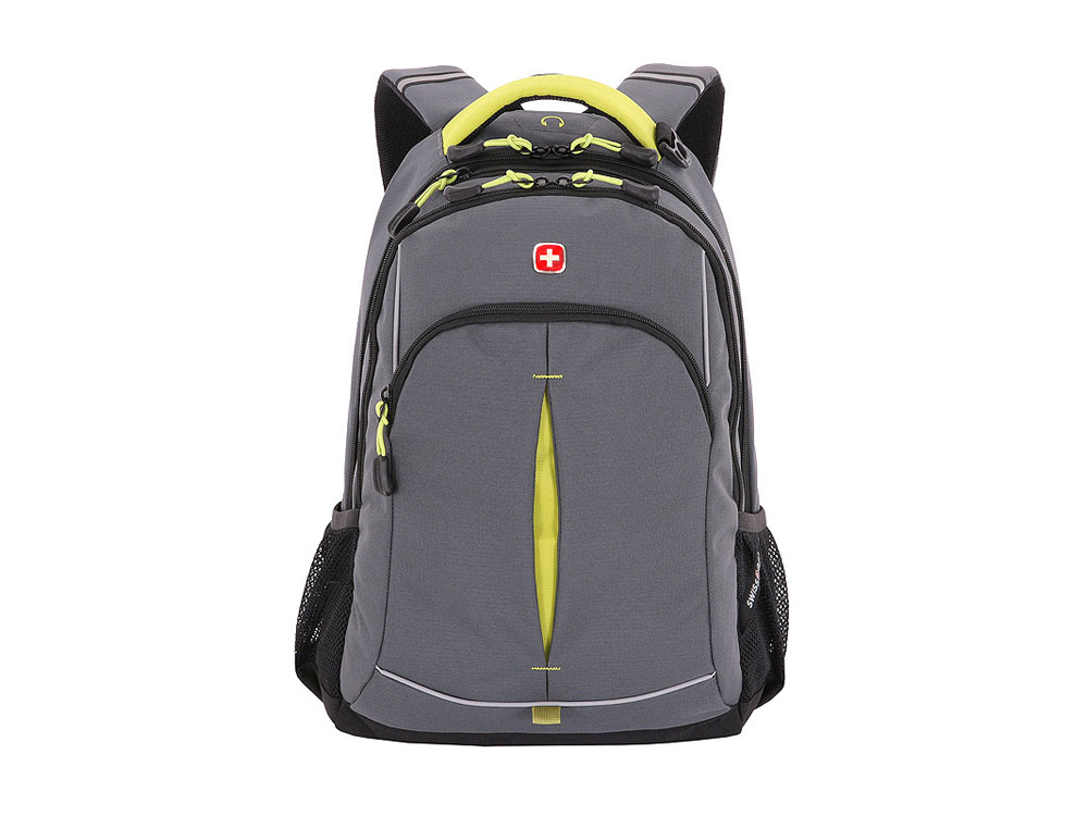 Рюкзак SWISSGEAR, фьюжн/2 мм рипстоп, 32x15x46 см, 22 л, серый/лайм