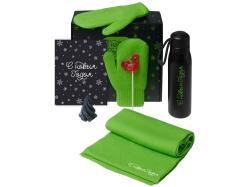 Подарочный набор с варежками, шарфом и термосом, зеленое яблоко Подарочный набор с варежками, шарфом и термосом, зеленое яблоко