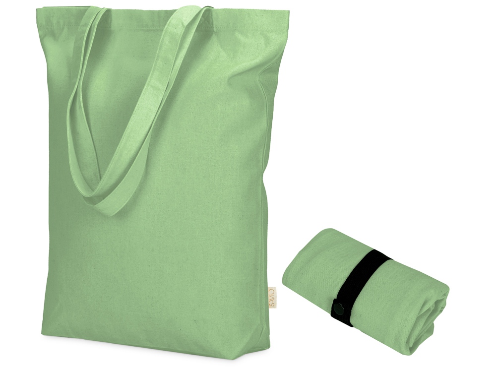 Сумка Fixy из переработанного хлопка с фиксирующей эластичной лентой, зеленое яблоко Сумка Fixy из переработанного хлопка с фиксирующей эластичной лентой, зеленое яблоко