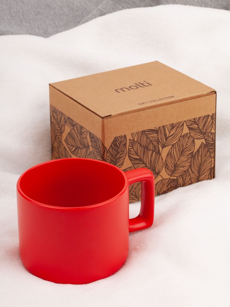 Чашка Jumbo в коробке матовая, красная