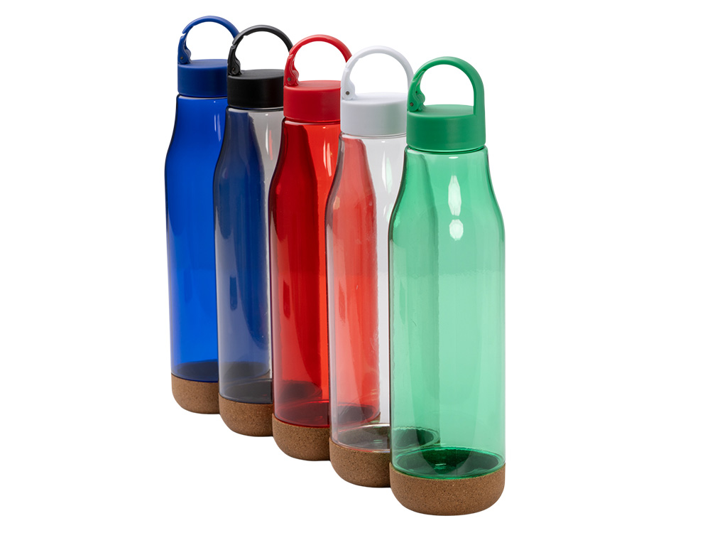 Бутылка Basti с пластиковым корпусом и пробковым дном, красный Бутылка Basti с пластиковым корпусом и пробковым дном, красный