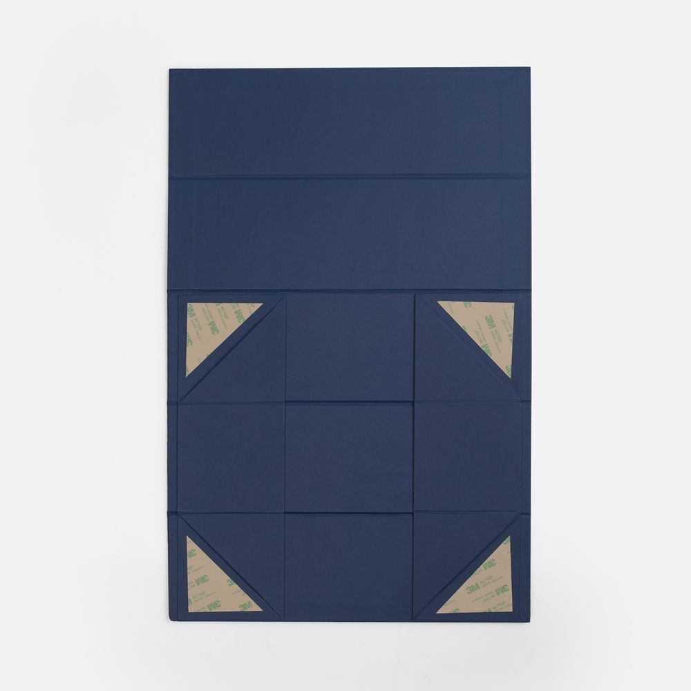 Коробка складная под бутылку Color Jacket Fold, темно-синяя