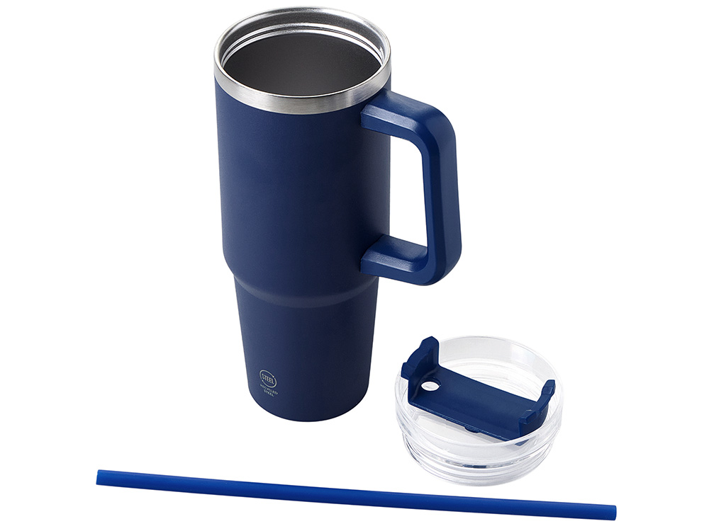 Термокружка KRANSTON с двойными стенками из переработанной нержавеющей стали, синий нейви Термокружка KRANSTON с двойными стенками из переработанной нержавеющей стали, синий нейви