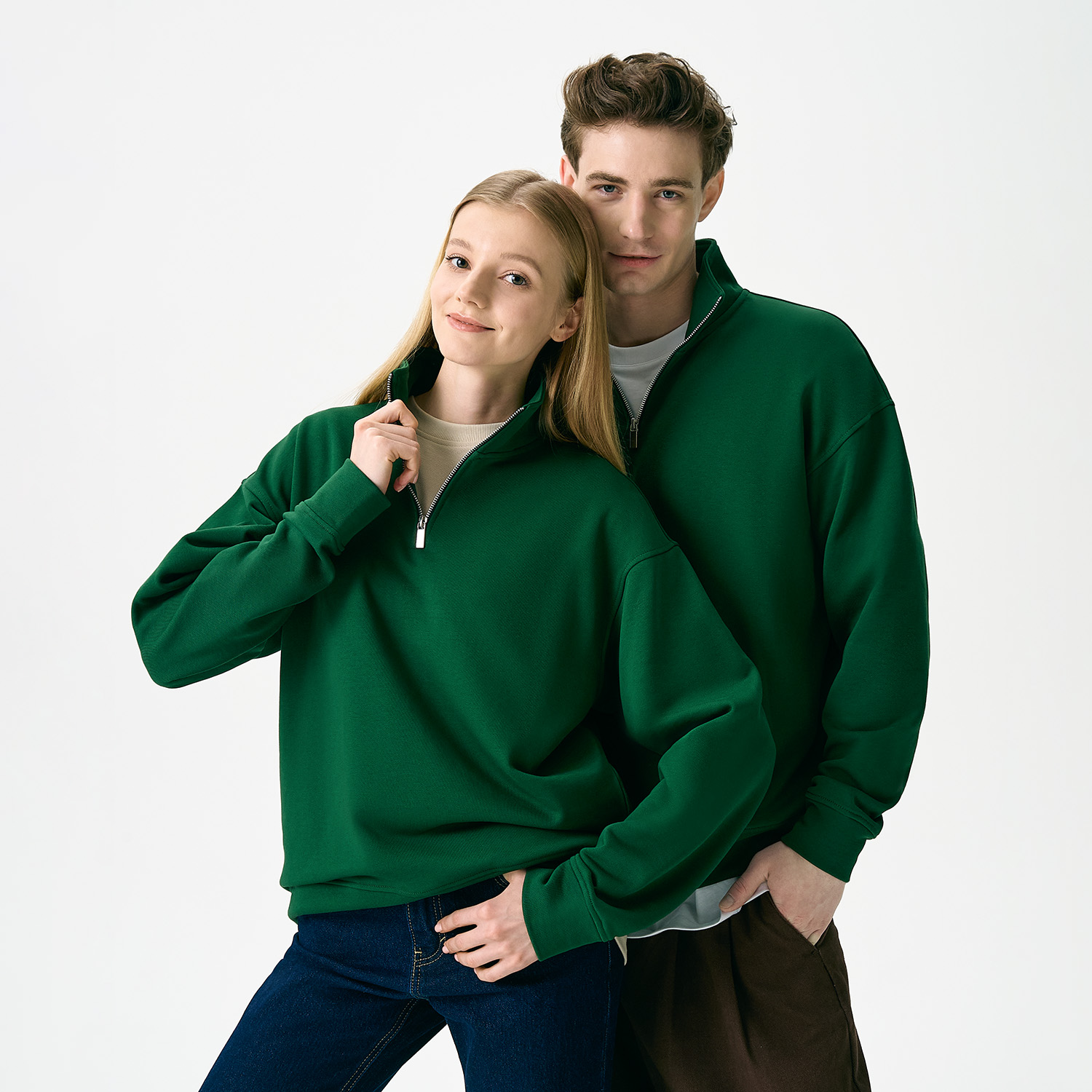 Толстовка на молнии унисекс Флоу (Flow), зеленая, размер 5XL/6XL