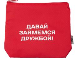 Косметичка из полиэстера 300D с подкладкой Amalia, красный с термотрансфером