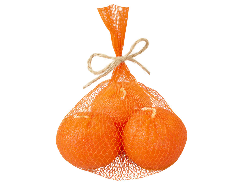 Набор свечей Мандарины в сетке, оранжевый