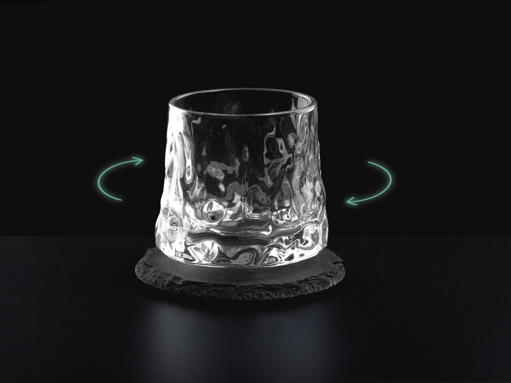 Вращающийся бокал для виски на сланцевом костере Bromo