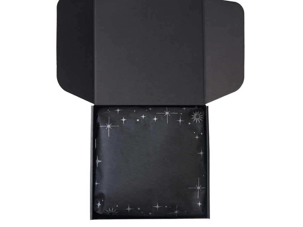 Подарочный набор с варежками, шарфом и термосом, черный