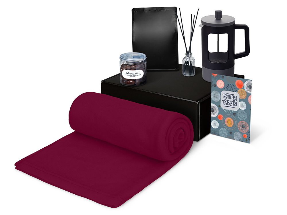 Подарочный набор Re:y. Vive с пледом, френч-прессом и кофе