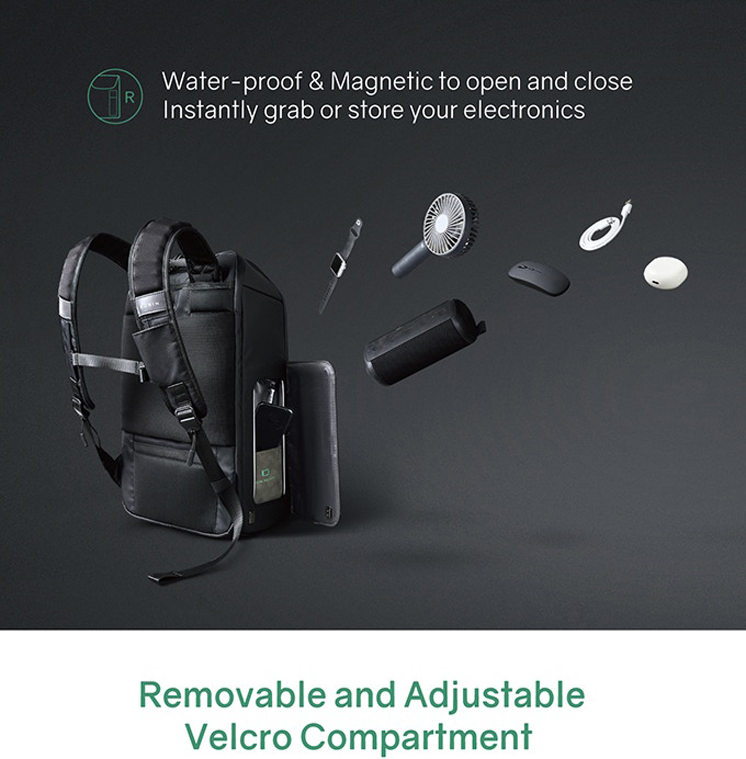 Рюкзак KORIN FlipPack 47х30х17 см, черный