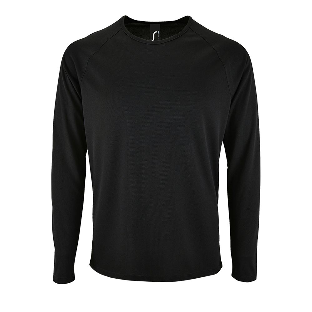 Футболка с длинным рукавом Sporty LSL Men, черная Футболка с длинным рукавом Sporty LSL Men, черная