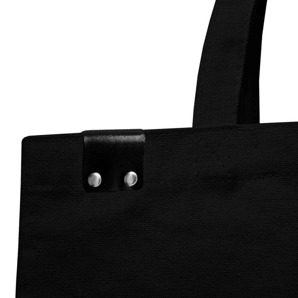 Сумка для покупок IVORY 325 г/м² с PU нашивкой, чёрный/чёрный