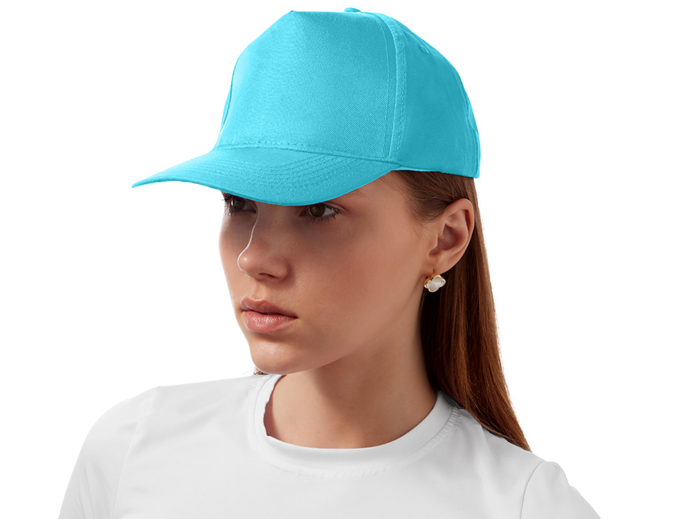 Бейсболка Poly 5-ти панельная 120 гр, лазурный