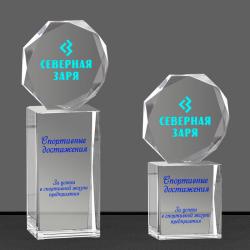 Награда из стекла с цветной печатью
