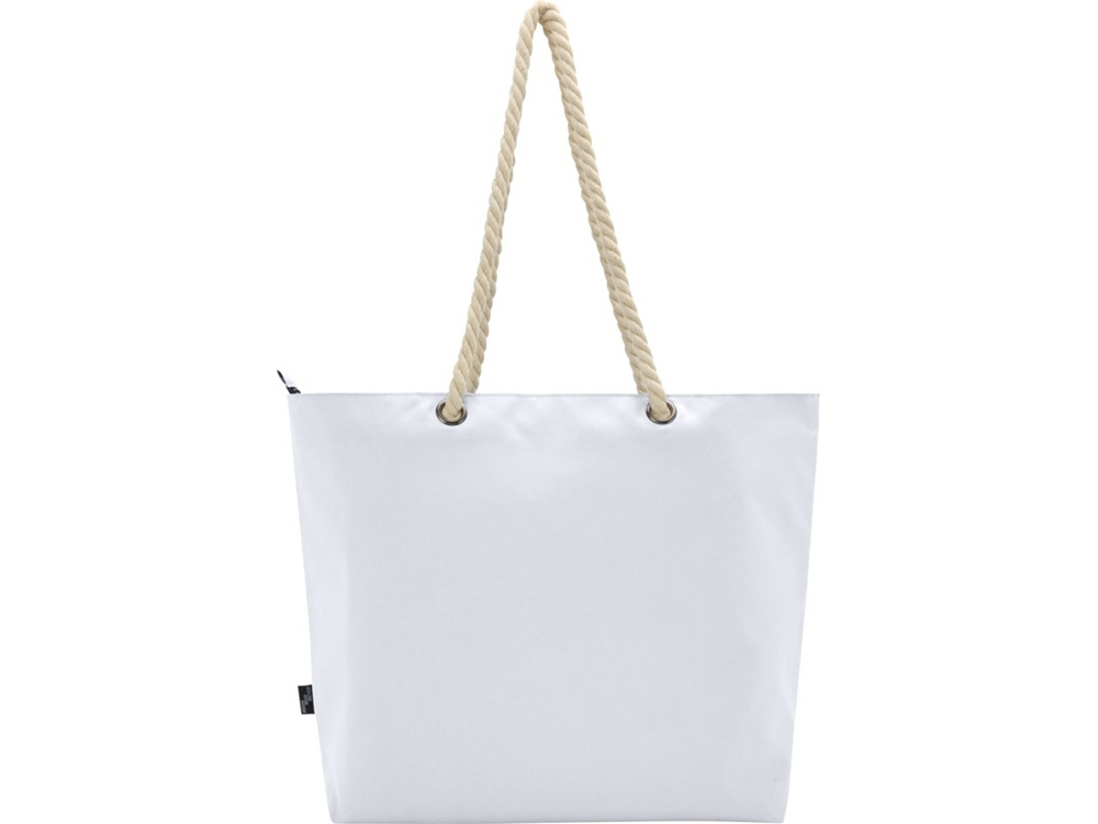 Panama пляжная эко-сумка-холодильник из переработанного материала, с ручками-шнурками 23L, белый