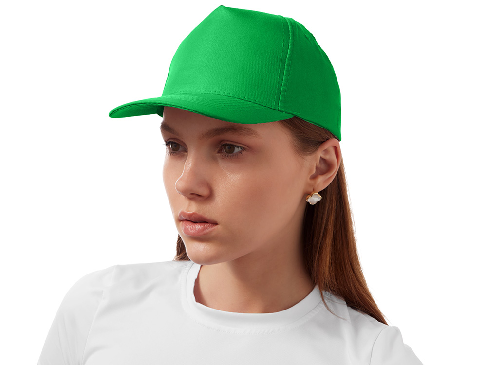 Бейсболка Poly 5-ти панельная 120 гр, зеленый