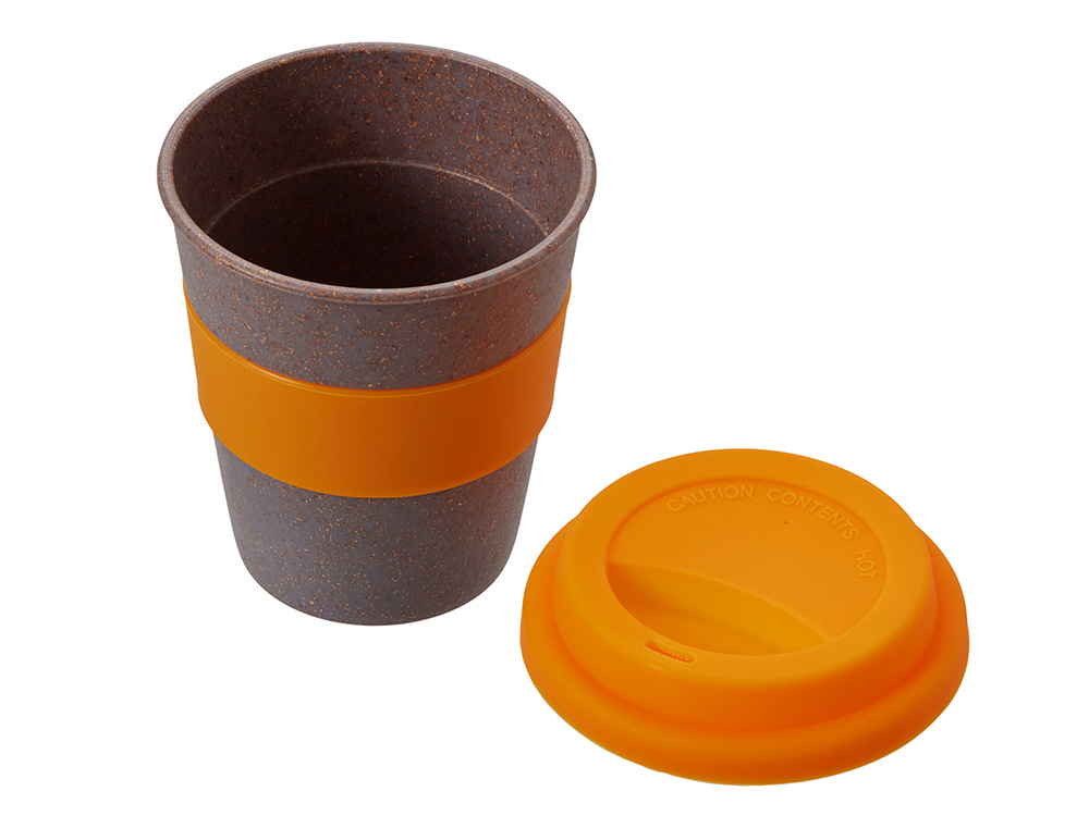 Стакан с силиконовой крышкой Café, оранжевый Стакан с силиконовой крышкой Café, оранжевый