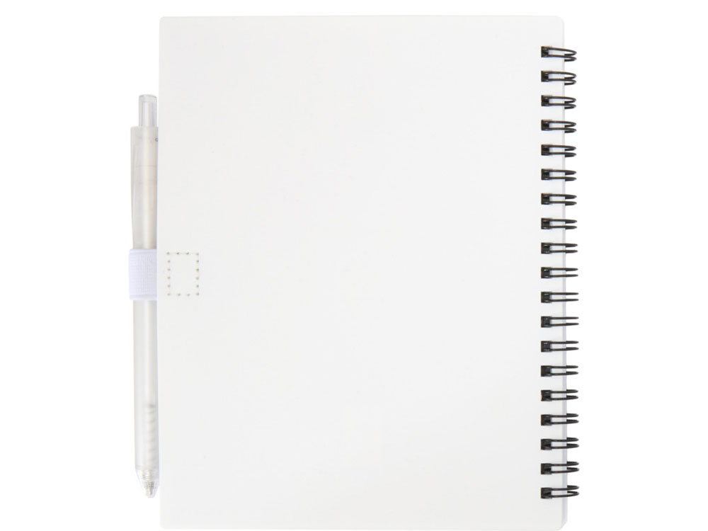 Набор Niove из блокнота из переработанного пластика в мягкой обложке и шариковой ручки (синие чернила) - Белый