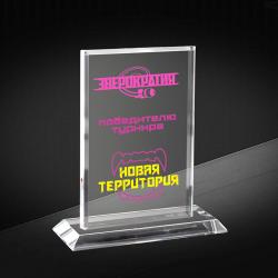 Награда из стекла с цветной печатью
