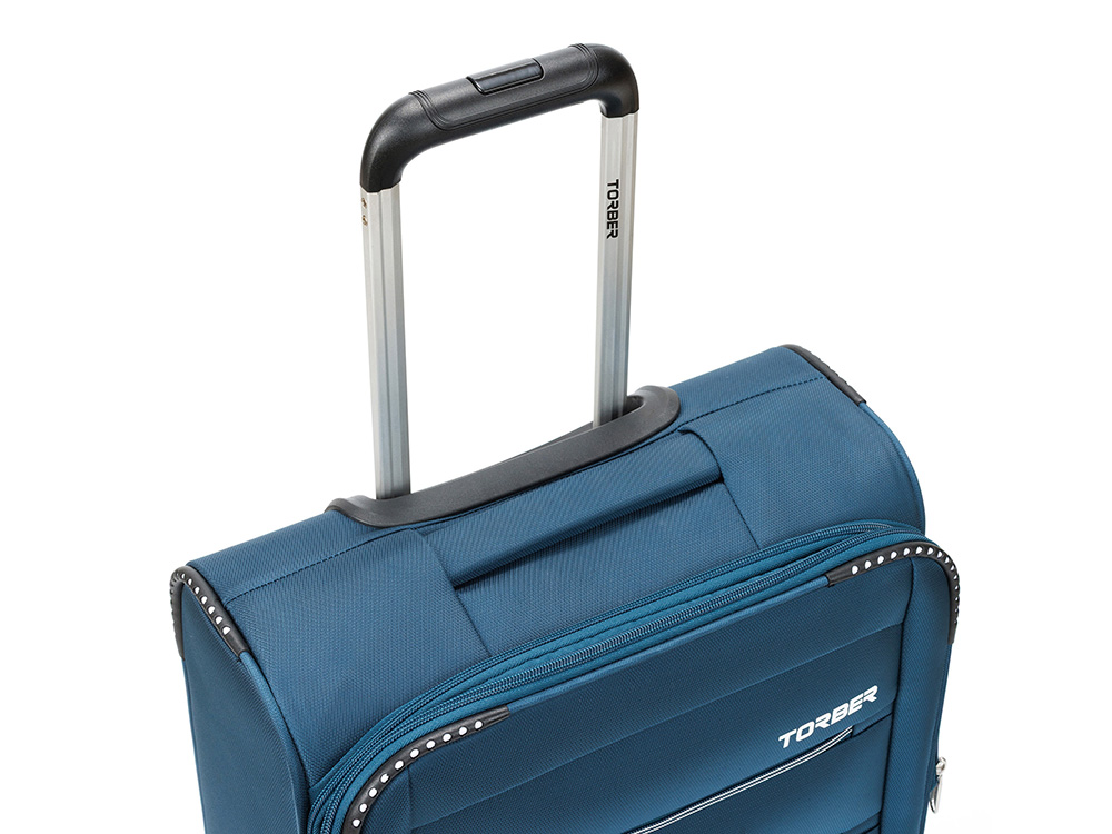 Чемодан TORBER ВИВИ, синий, полиэстер, 39 х 20 х 54 см, 36 л Чемодан TORBER ВИВИ, синий, полиэстер, 39 х 20 х 54 см, 36 л