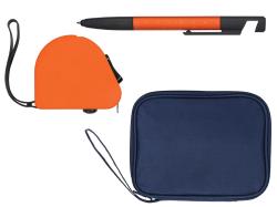 Подарочный набор с ручкой и рулеткой, оранжевый Подарочный набор с ручкой и рулеткой, оранжевый