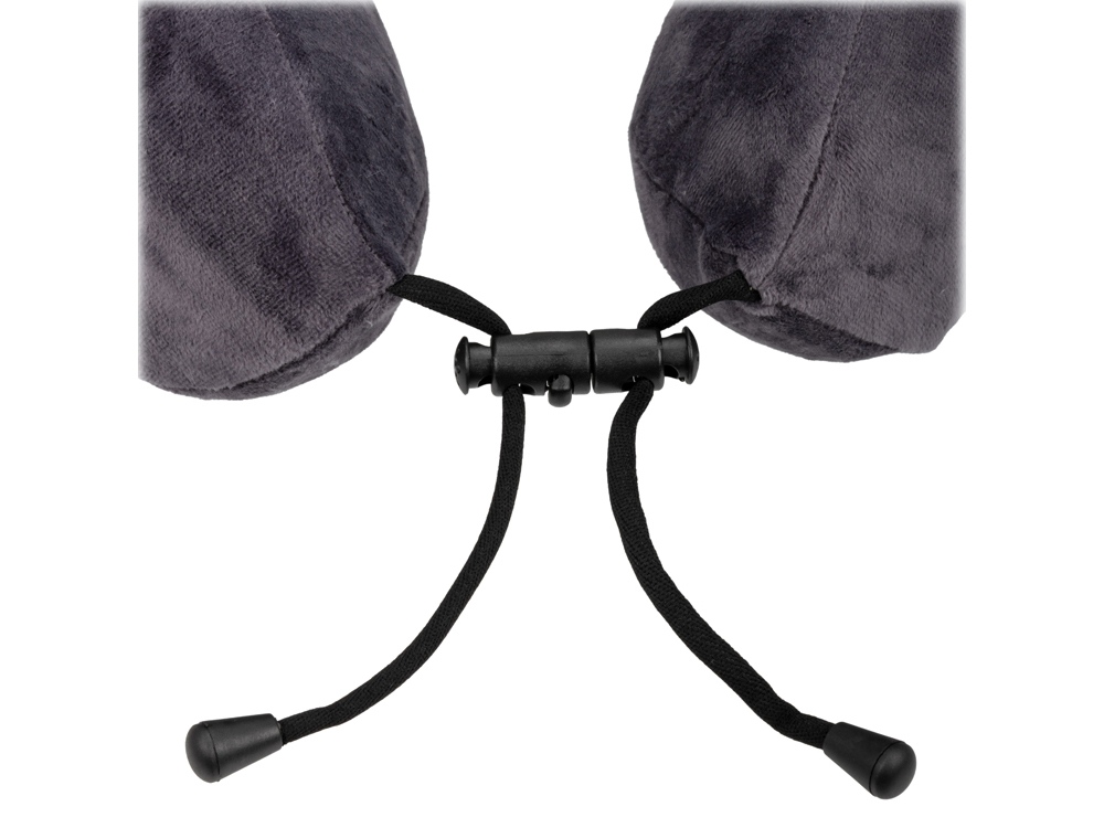 Подушка TORBER, дорожная, с эффектом памяти, тёмно-серая, полиэстер+спандекс, 26 х 27 х 10 см