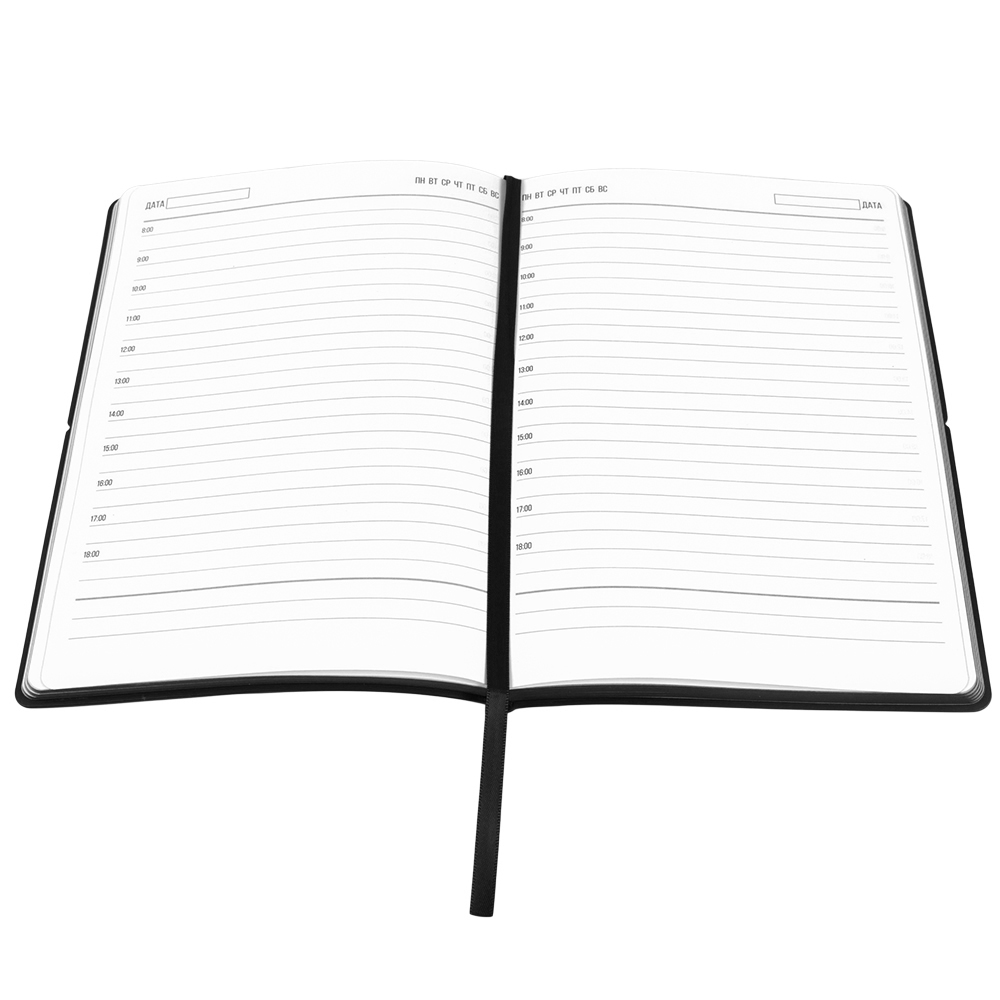 Ежедневник A5 недатированный Massimo в мягком переплёте, черный Ежедневник A5 недатированный Massimo в мягком переплёте, черный