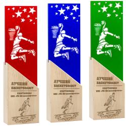 Акриловая награда с лазерной гравировкой баскетбол