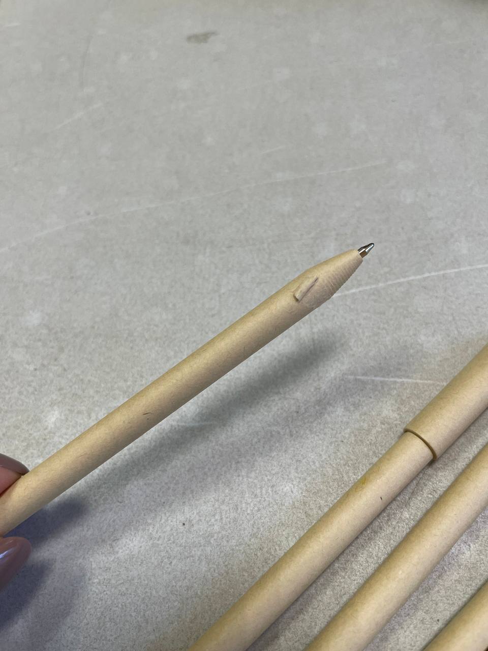 Ручка картонная с колпачком Recycled, натуральный (Р)