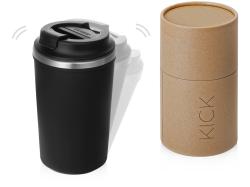 Герметичная термокружка на присоске Kick, 350 мл, черный Герметичная термокружка на присоске Kick, 350 мл, черный