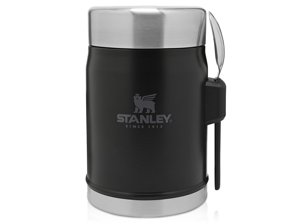 Банка для еды объемом 400 мл с ложкой-вилкой Stanley Legendary - черный матовый Банка для еды объемом 400 мл с ложкой-вилкой Stanley Legendary - черный матовый