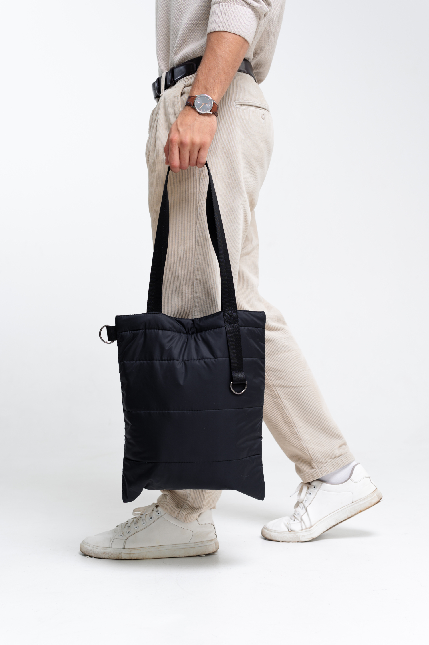 Шоппер Superbag Bubble, с кнопкой (черный)