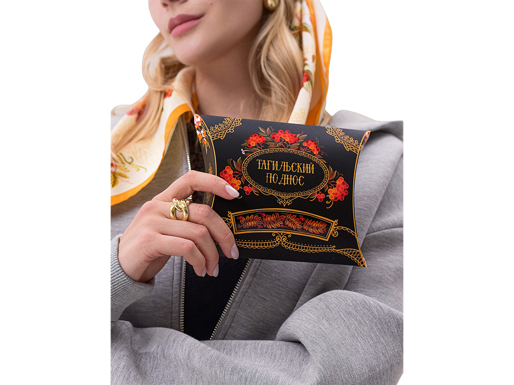 Платок Тагильский поднос, молочный