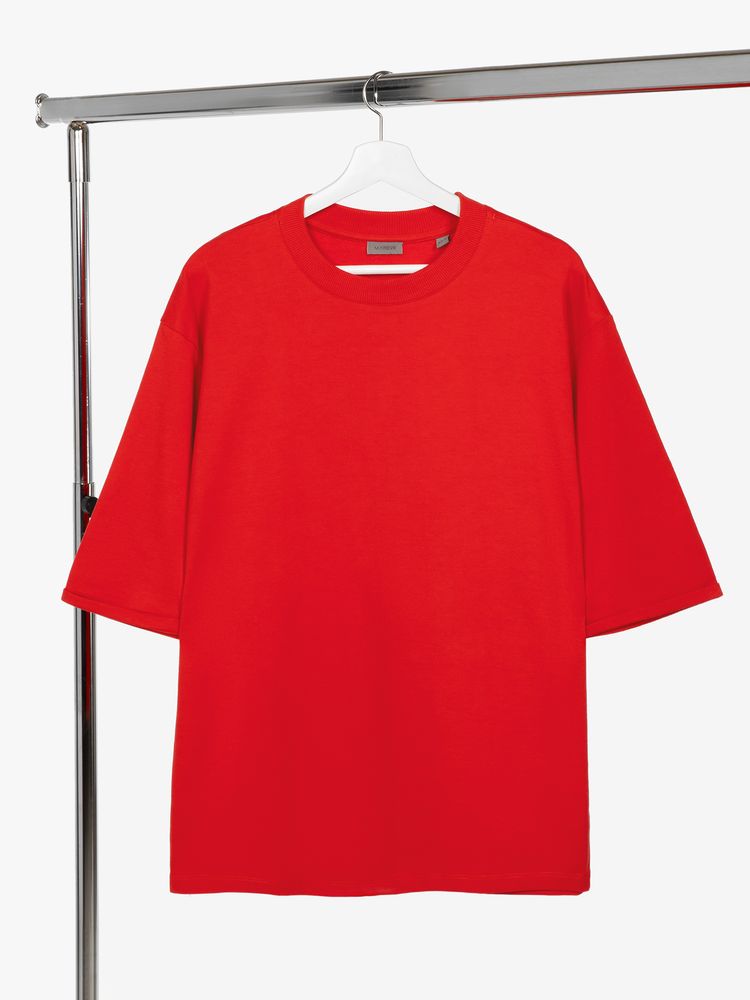 Футболка оверсайз унисекс Kosmos 2.0, красная (алая) Футболка оверсайз унисекс Kosmos 2.0, красная (алая)