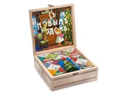 Подарочный набор Народы России с чаем и вареньем в деревянной шкатулке без лого Подарочный набор Народы России с чаем и вареньем в деревянной шкатулке без лого