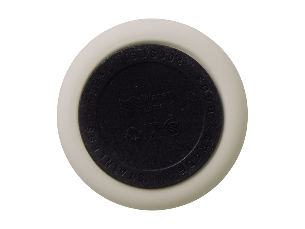 Вакуумная термокружка Waterline c кнопкой Guard, 400 мл, тубус, бежевый