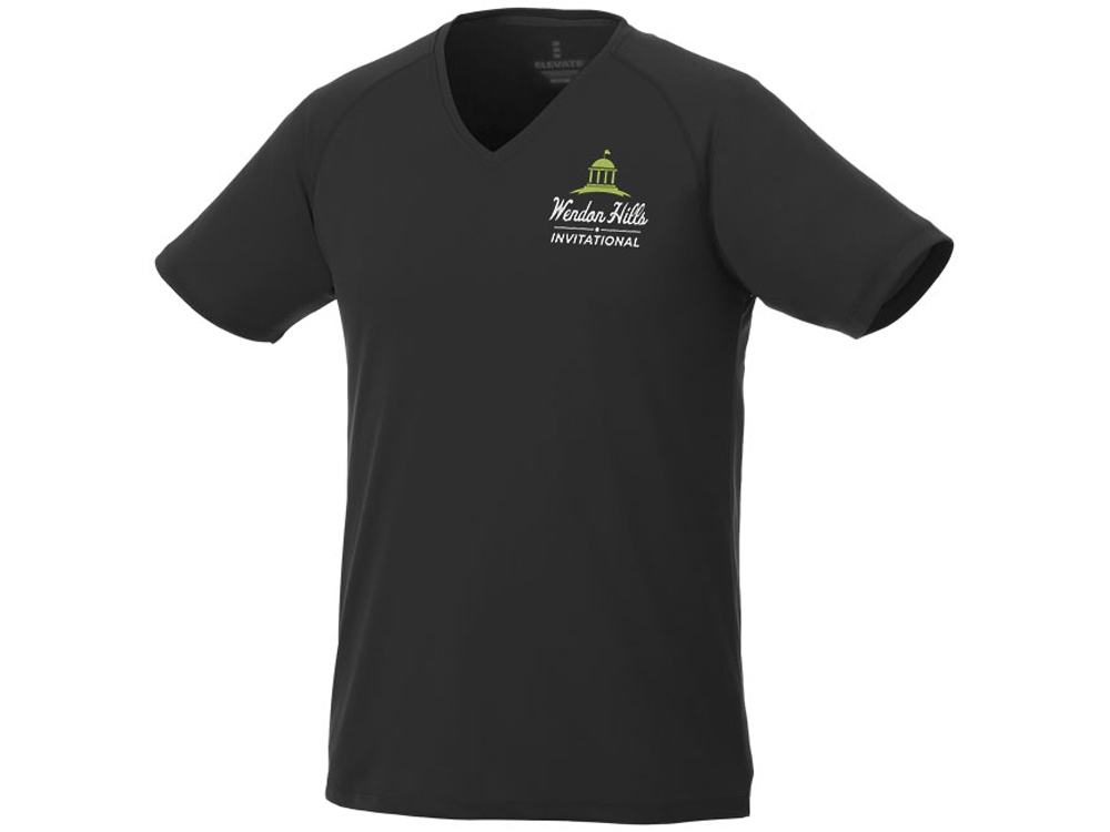 Модная мужская футболка Amery с коротким рукавом и V-образным вырезом, черный