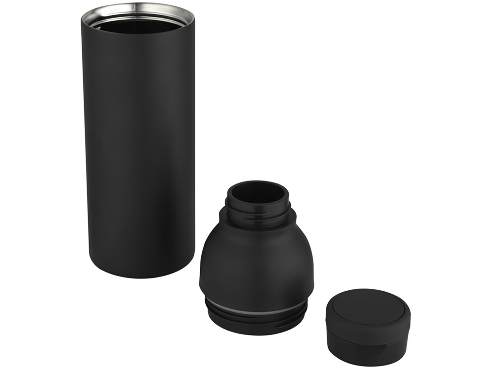 Illuminate бутылка-термос для воды с двойными стенками объемом 650 мл из переработанной нержавеющей стали, сертифицированной по стандарту RCS - сплошной черный