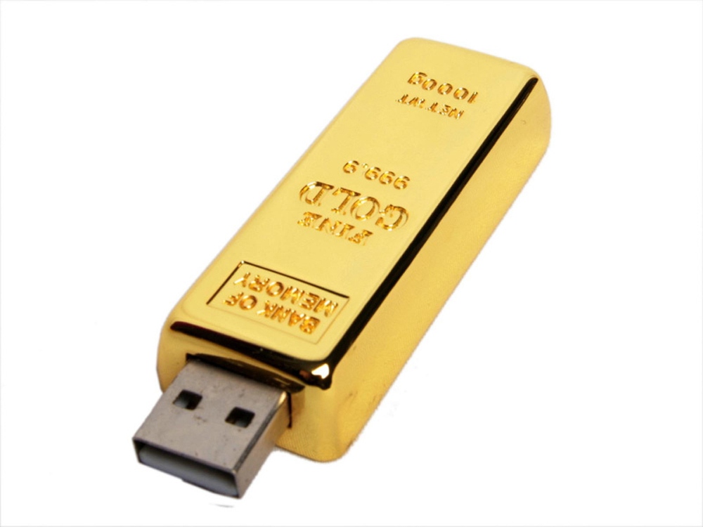 USB-флешка на 64 Гб в виде слитка золота, золотой