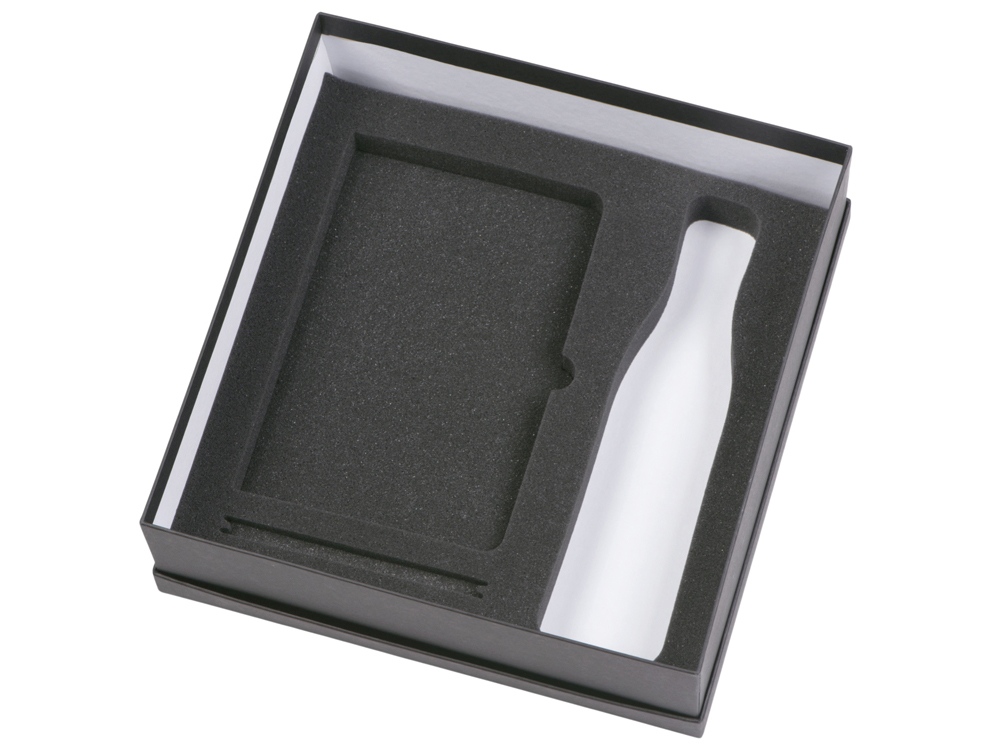 Подарочный набор c блокнотом C2, ручкой и термобутылкой, серый