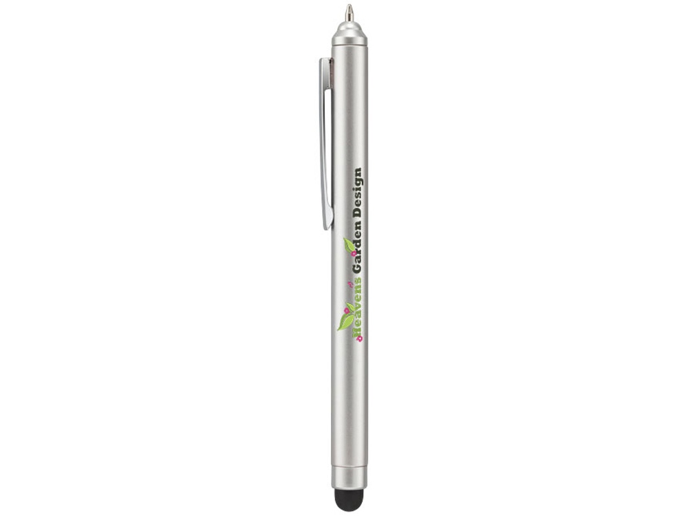 Ручка шариковая Nilsia со стилусом, жемчужный с матовой окантовкой