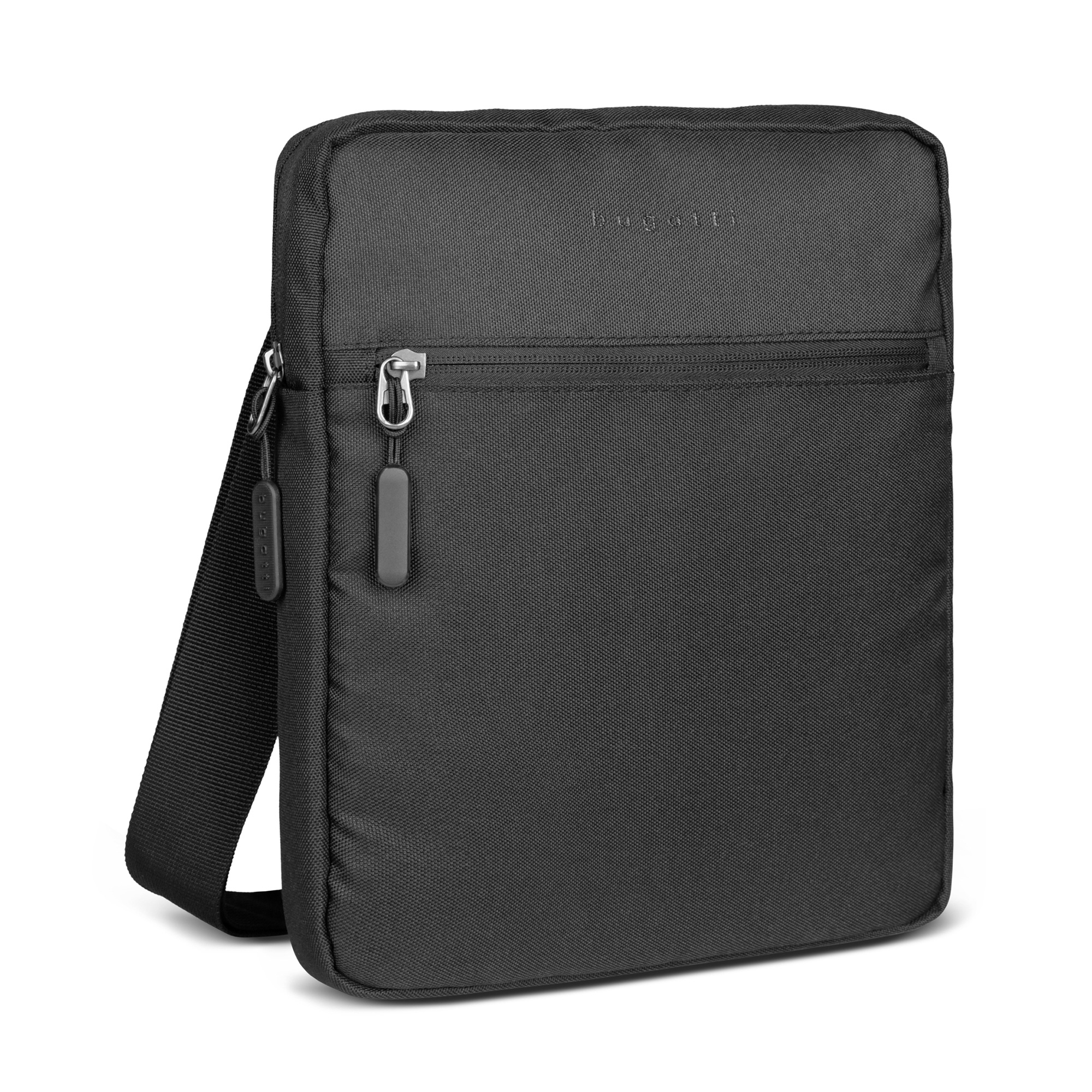 Сумка наплечная мужская BUGATTI КЛАССИКА | BASIC, черная, полиэстер, 23 x 4 x 27 см