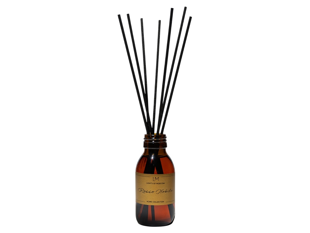 Ароматический диффузор с палочками, Россо: апельсин и клубника, дуб, 100 мл