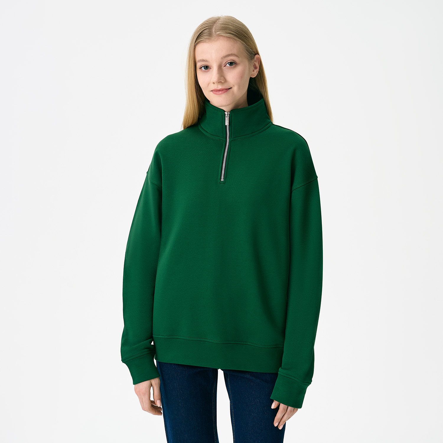 Толстовка на молнии унисекс Флоу (Flow), зеленая, размер 5XL/6XL