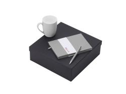 Подарочный набор с блокнотом С1, металлической ручкой и кружкой, серый