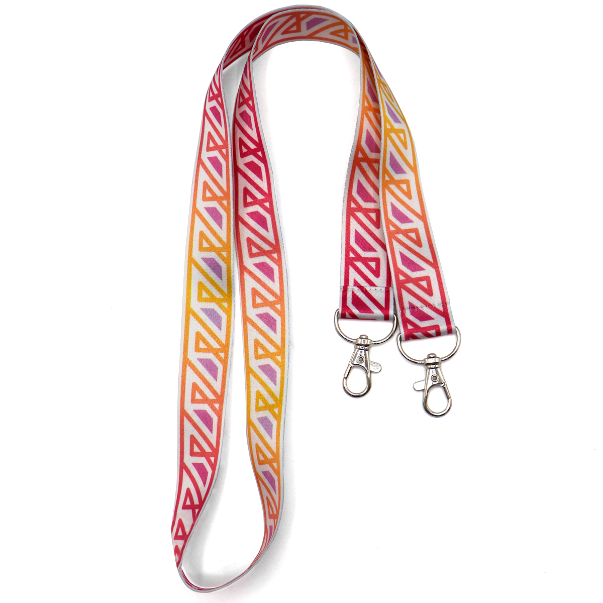 Ланъярд полноцветный Эл с двумя карабинами, 25 мм