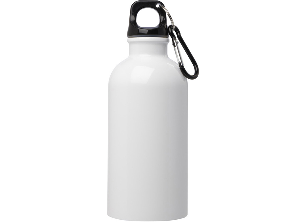 Одностенная бутылка для воды с карабином Oregon, изготовленная из нержавеющей стали, сертифицированной по стандарту RCS, объемом 400 мл - Белый