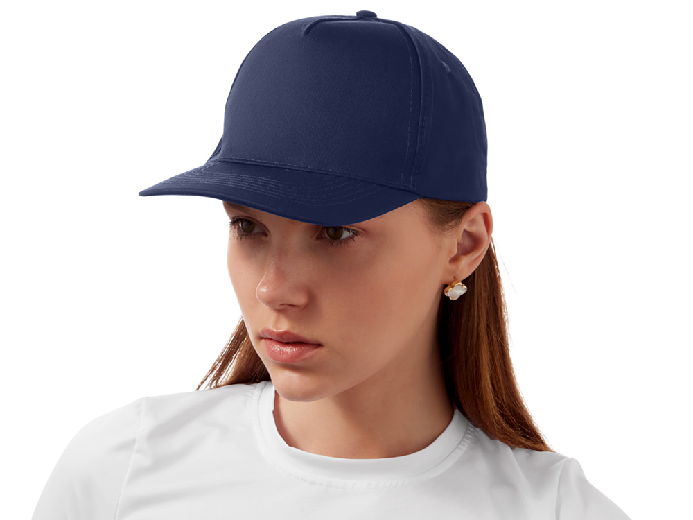 Бейсболка Mix 5-ти панельная 180 гр, темно-синий