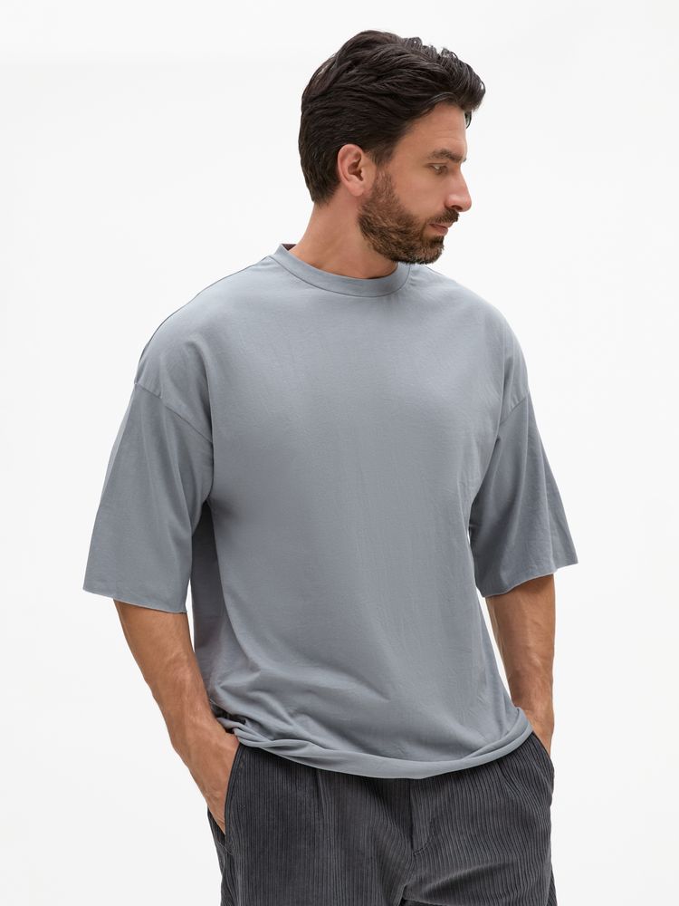 Футболка унисекс оверсайз T1, серая Футболка унисекс оверсайз T1, серая